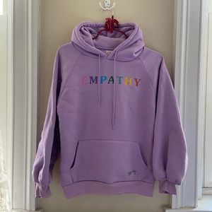 NWOT ‘EMPATHY’ purple hoodie
